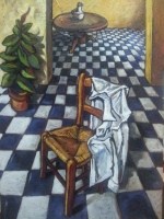 interno con sedia (2013) - olio su tela 70x100